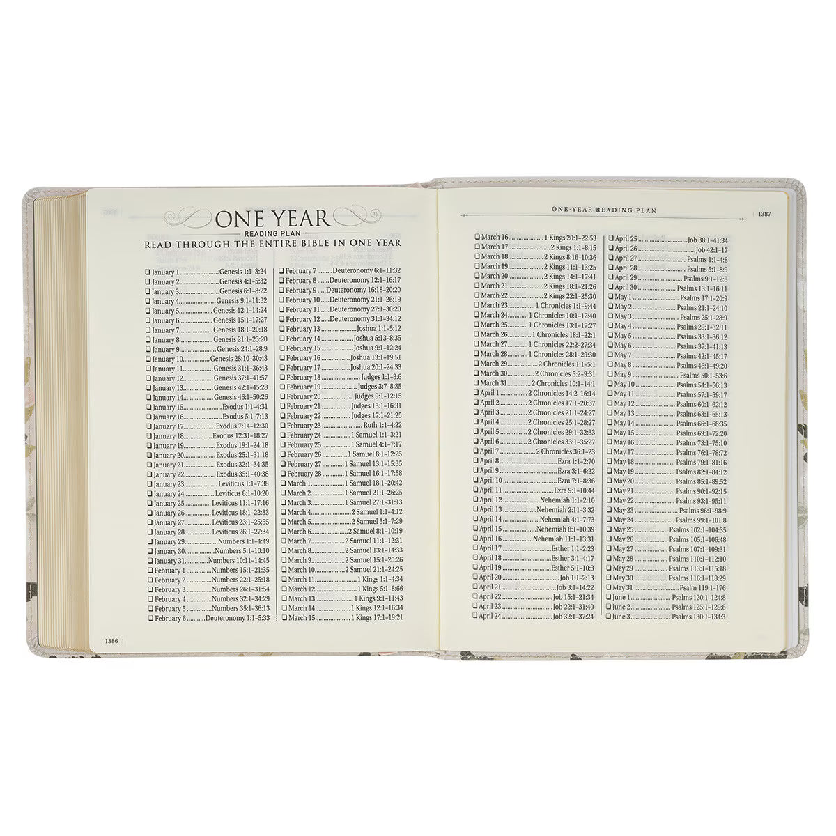 Cream Floral Faux Leather KJV Notetaking Bible
