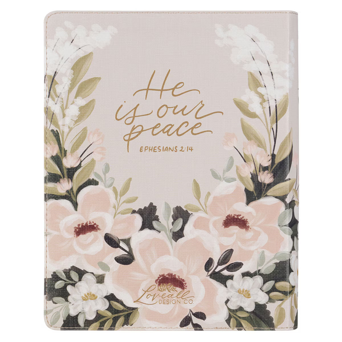 Cream Floral Faux Leather KJV Notetaking Bible