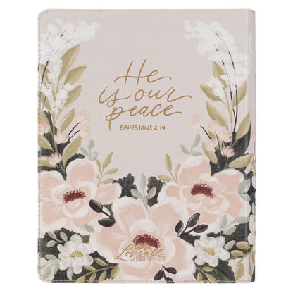 Cream Floral Faux Leather KJV Notetaking Bible