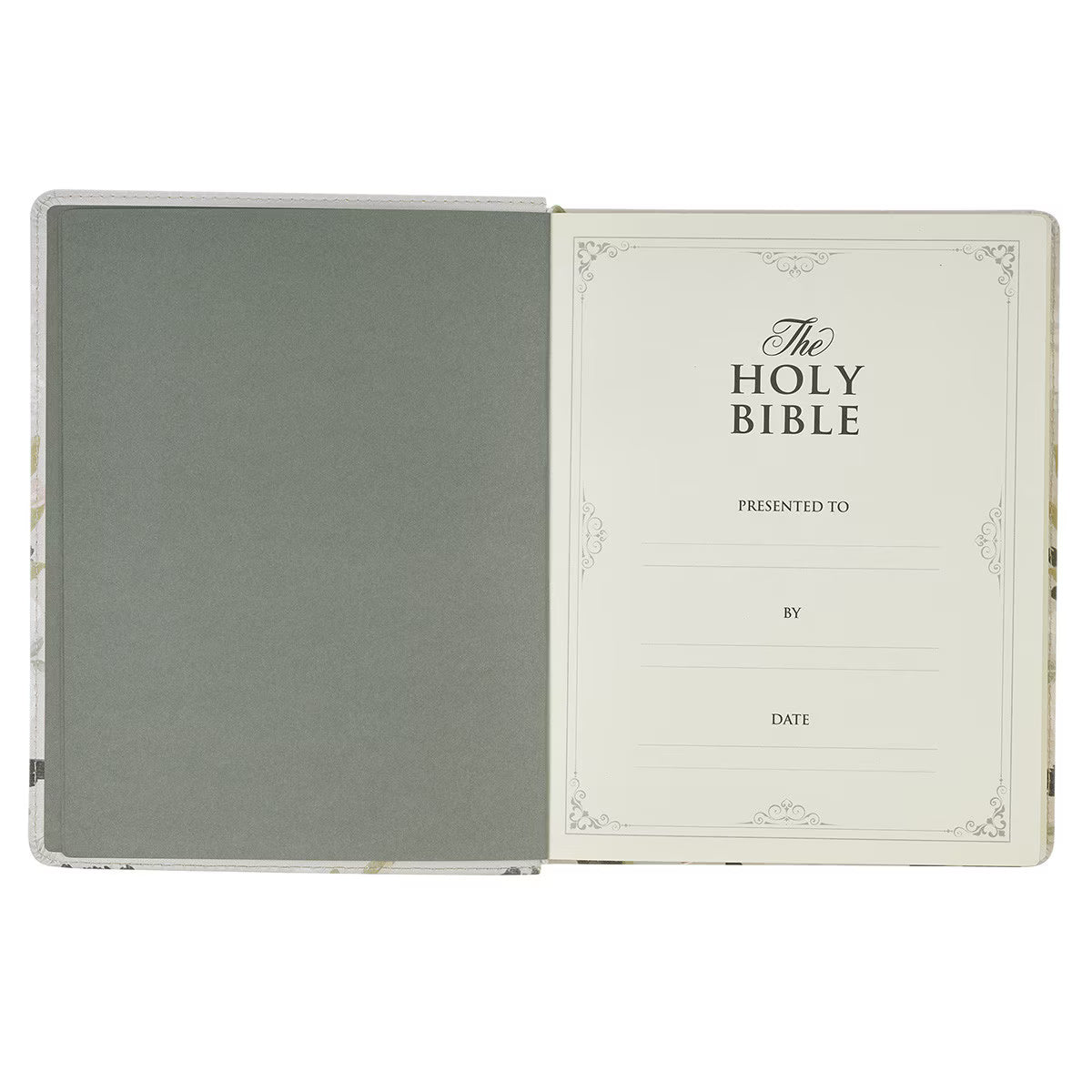 Cream Floral Faux Leather KJV Notetaking Bible