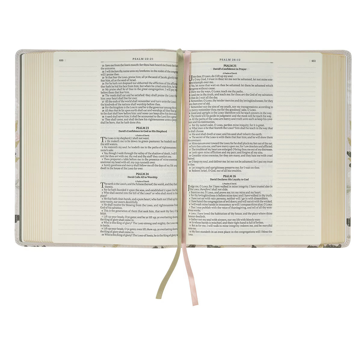 Cream Floral Faux Leather KJV Notetaking Bible