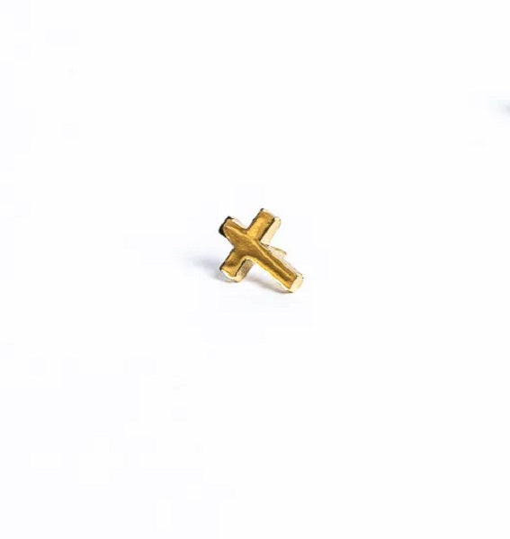 Gold Cross Lapel Pin