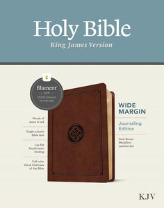 Wide Margin Bible, Dark Brown Medallion