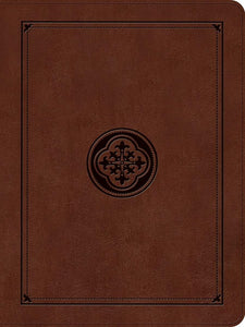 Wide Margin Bible, Dark Brown Medallion