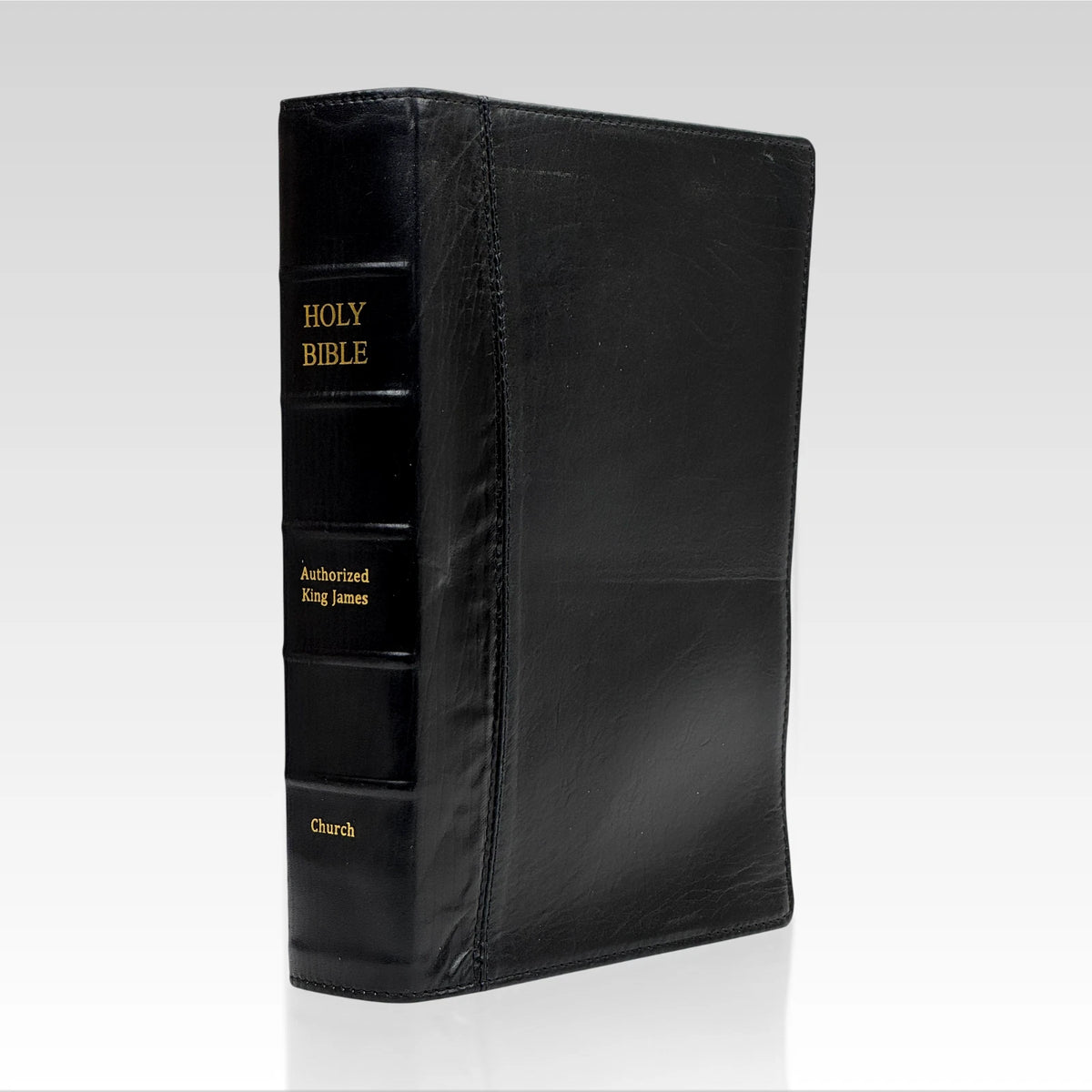 Black Ironed Calfskin Leather Note Takers Bible