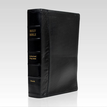 Black Ironed Calfskin Leather Note Takers Bible