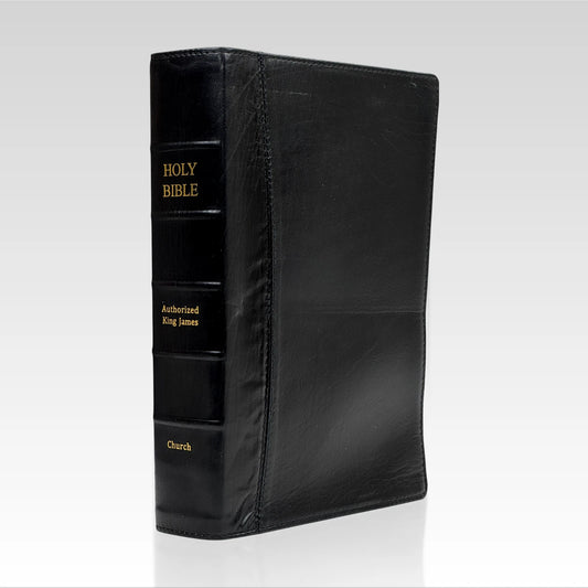 Black Ironed Calfskin Leather Note Takers Bible