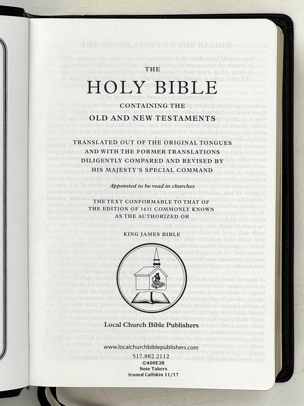 Black Ironed Calfskin Leather Note Takers Bible