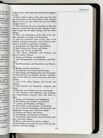 Black Ironed Calfskin Leather Note Takers Bible