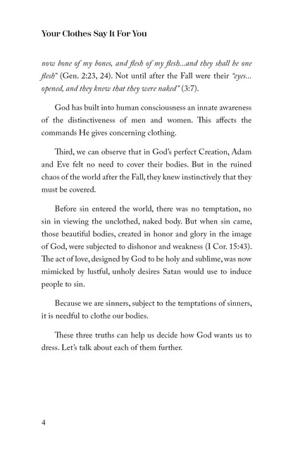 Your Clothes Say It for You: Scriptural Guidelines Concerning a Woman's Wardrobe