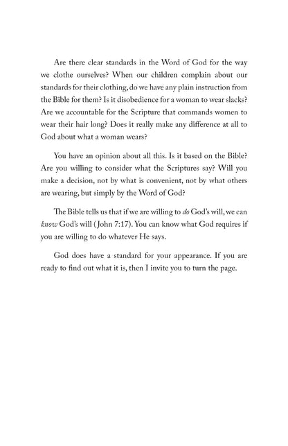 Your Clothes Say It for You: Scriptural Guidelines Concerning a Woman's Wardrobe