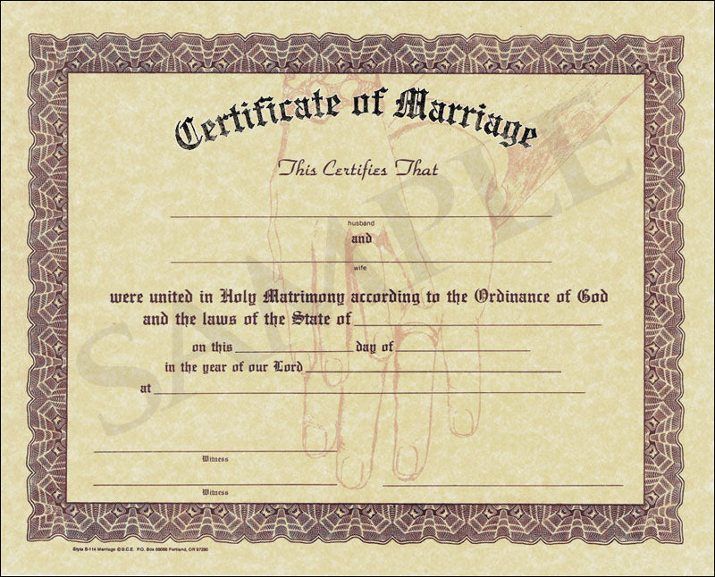 Certificate of Marriage