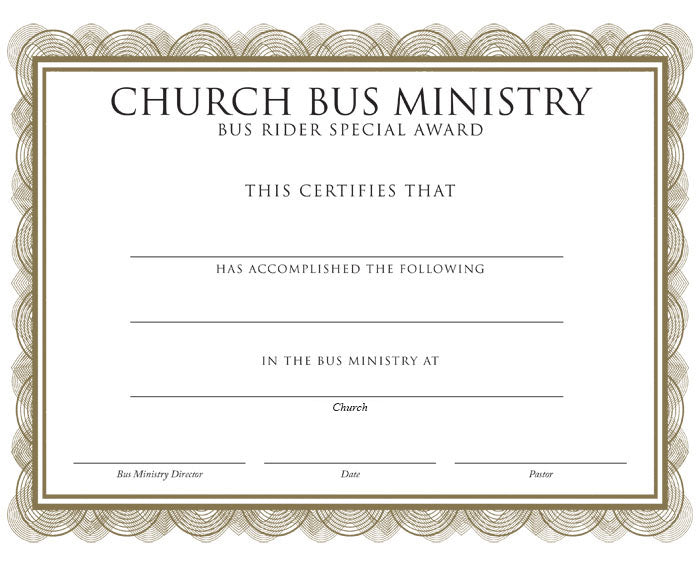 Bus Rider Certificate