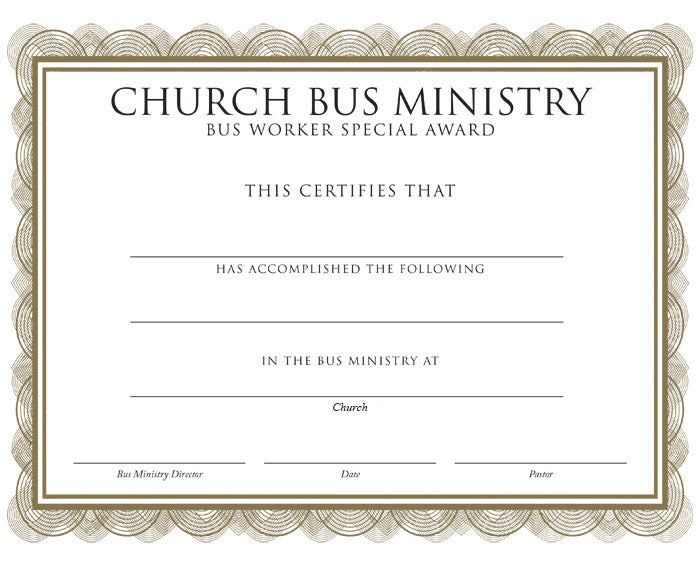 Bus Worker Certificate