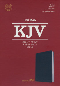 Giant Print Reference Bible Black Genuine Leather