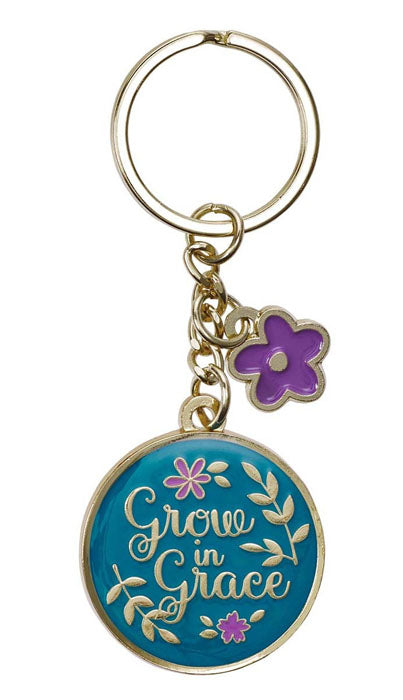 Grow in Grace Metal Key Ring