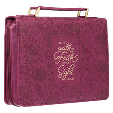 Load image into Gallery viewer, Walk By Faith Ruby Red Bible Cover
