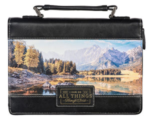Through Christ Scenic Mountain Bible Cover