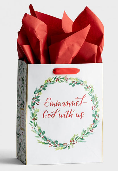 Christmas Wreath Medium Gift Bag