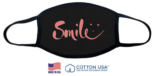 Smile Black Fabric Face Mask