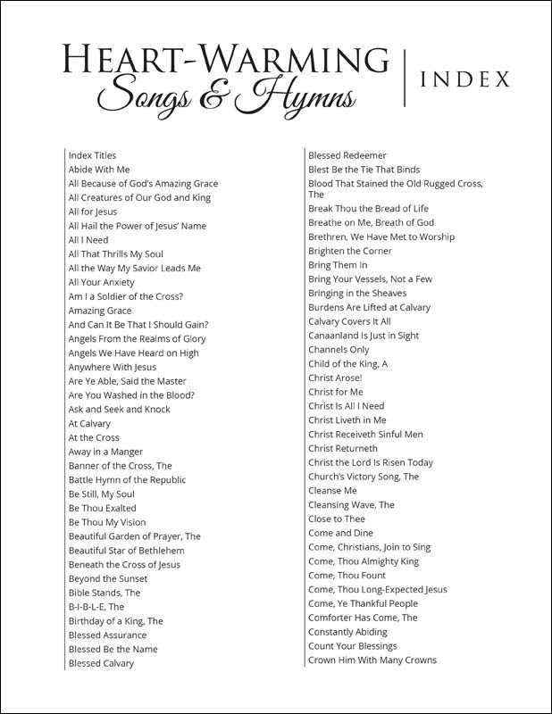 Heart-Warming Songs & Hymns