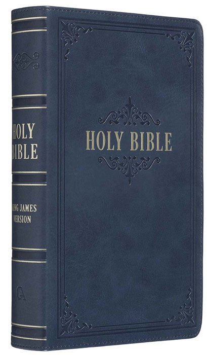 Giant Print Dark Blue Faux Leather Bible