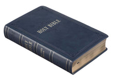 Load image into Gallery viewer, Giant Print Dark Blue Faux Leather Bible

