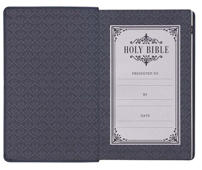 Giant Print Dark Blue Faux Leather Bible