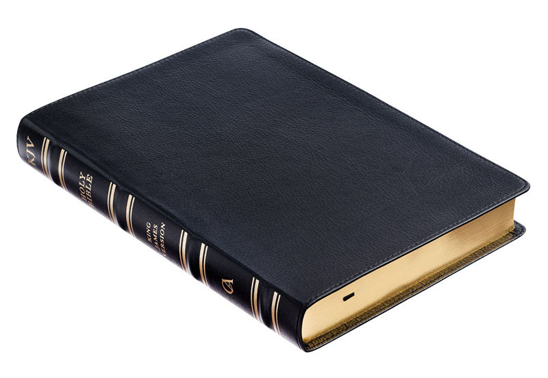 Full Grain Leather Large Print Thinline Bible Black