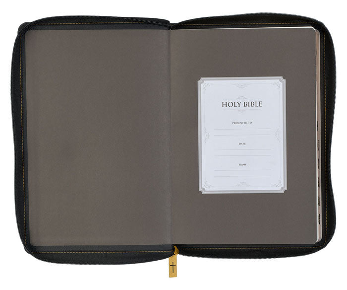 Faux Leather Large Print Thinline Bible w/ Zipper