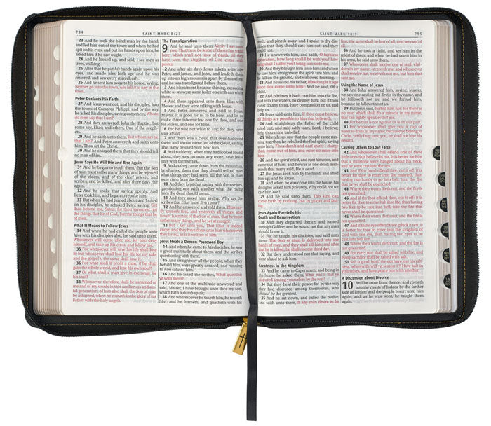 Faux Leather Large Print Thinline Bible w/ Zipper