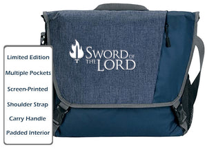 Sword Logo Navy Messenger Bag