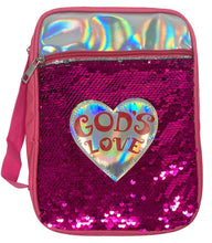 Load image into Gallery viewer, God&#39;s Love Sequin Bible Cover
