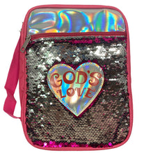 Load image into Gallery viewer, God&#39;s Love Sequin Bible Cover
