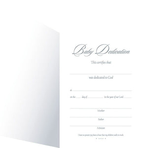 Baby Dedication Certificate - Folded