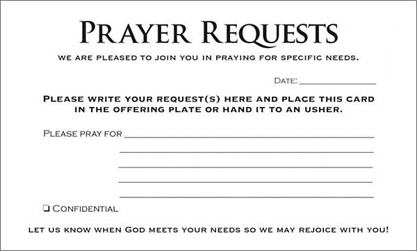 Prayer Request Cards