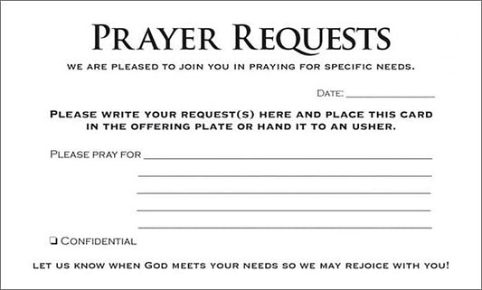 Prayer Request Cards